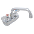 Bk Resources Optiflow Cast Body Faucet, 10" Swing Spout, 4" O.C. Splash Mount BKF-4SM-10-G